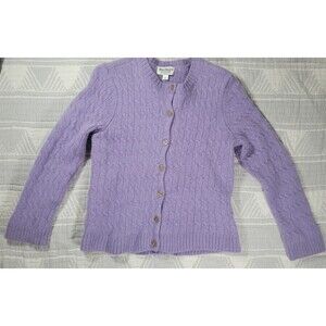 Norm Thompson 100% Wool Lavender Cable Knit Sweater – Women’s Size L - Vintage‎